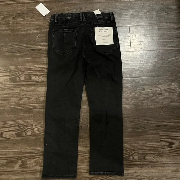 NWT Good American Black Good Legs Straight Jeans - Picture 3 of 5